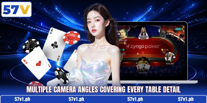 Multiple camera angles covering every table detail Multiple camera angles covering every table detail