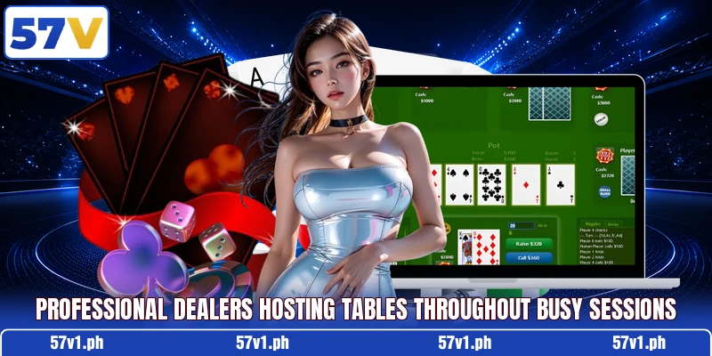 Professional dealers hosting tables throughout busy sessions Professional dealers hosting tables throughout busy sessions