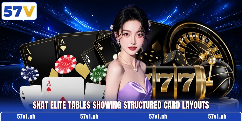 Skat Elite tables showing structured card layouts Skat Elite tables showing structured card layouts