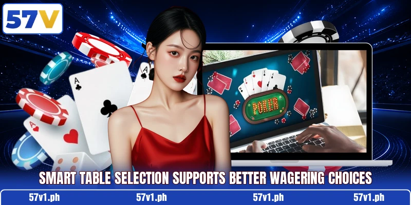 Smart table selection supports better wagering choices Smart table selection supports better wagering choices